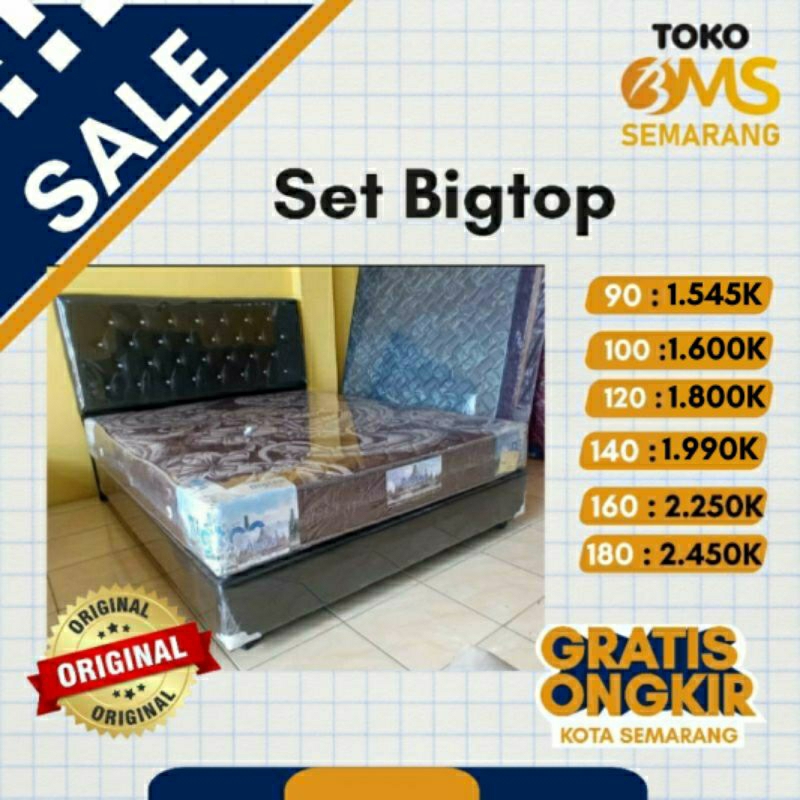 Promo Matras Set Springbed Bigtop by bigland+ divan sandaran Matras Springbed bigland Toko BMS Semar