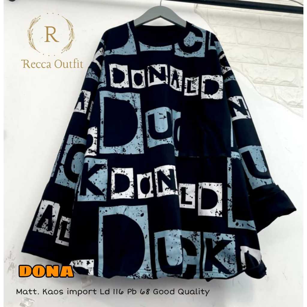 Dona Donald Baju Atasan Kaos Impor Wanita Terbaru Kekinian Jumbo Ld 120 Blouse Harian Ori Recca