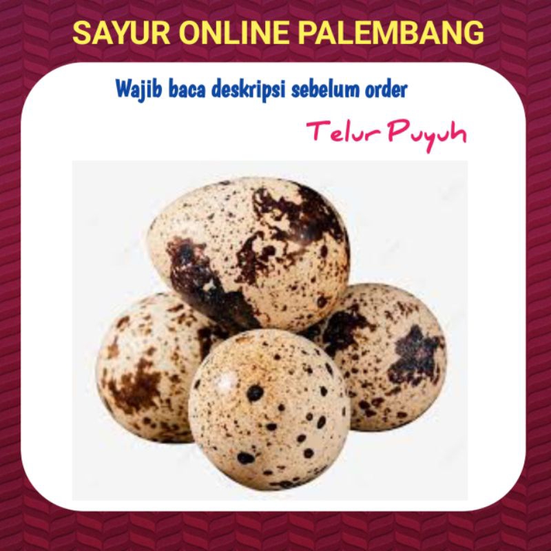 

Telur Puyuh - Pasar Toko Sayur Sayuran Segar Telur Online Palembang