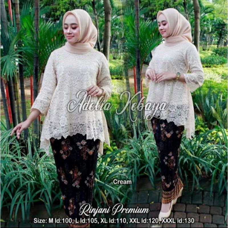 Set kebaya Rinjani jumbo  LD 130 / kebaya Bianca brokat / kebaya modern / kebaya brokat