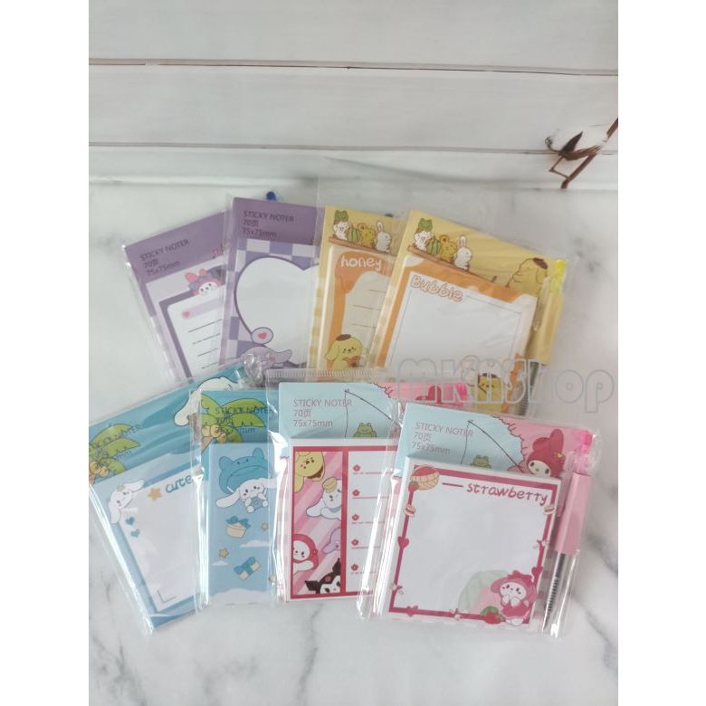 

Sticky Notes Pen Memo & Pulpen Stationary Alat Tulis Sanrio