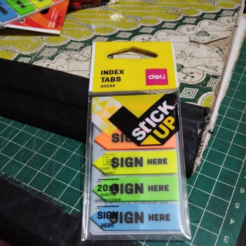 

sign here deli stick up 5 warna 20 x 5 sheet 43 x 12mm