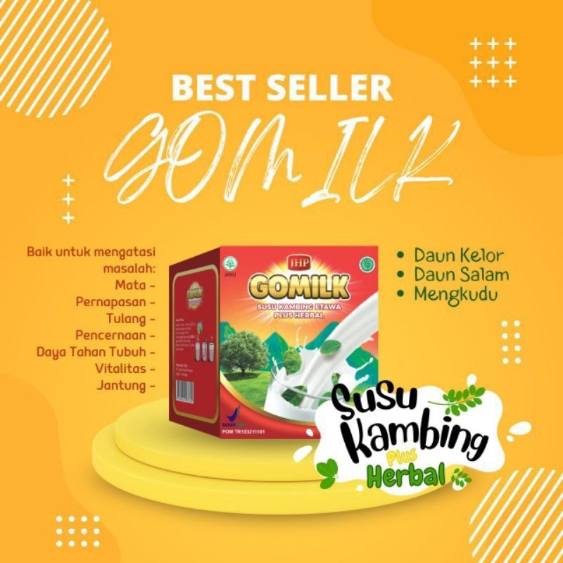 

GOMILK SACHET / 1 BOX netto 1 Kg isi 40 sachet/ GOMILK SUSU KAMBING ETAWA.