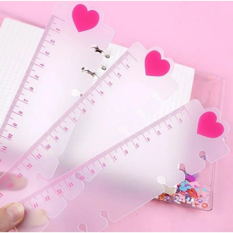 

Penggaris A6 love/Pembatas Binder A6 Motif Putih Love Pink