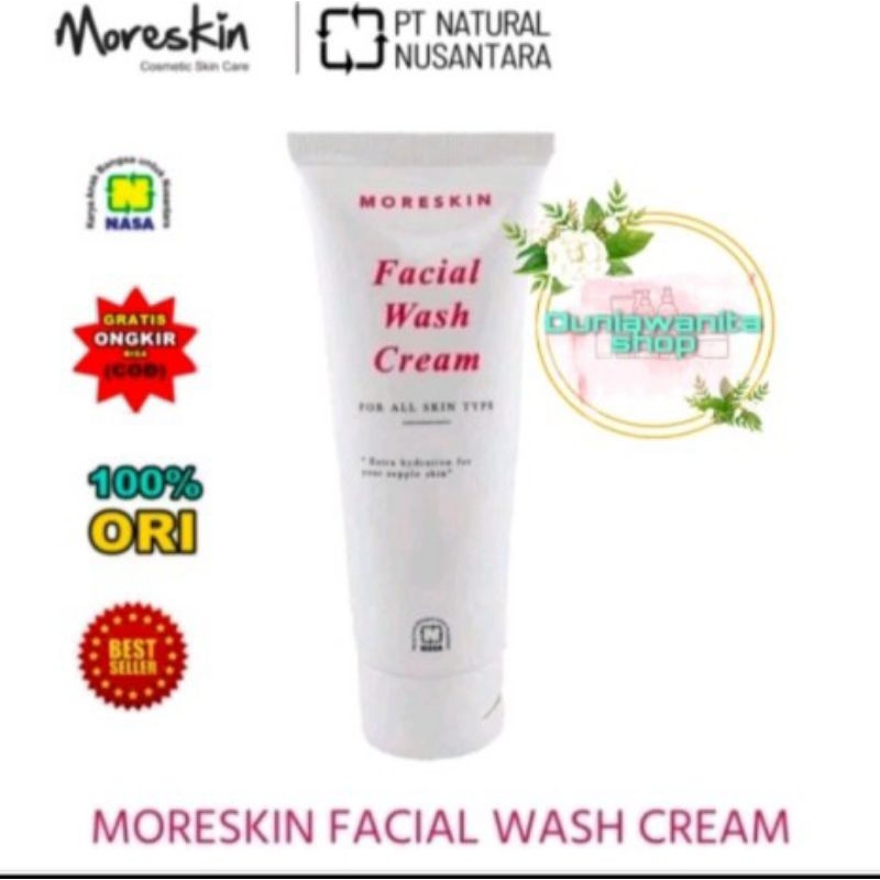 ( MORESKIN ) Facialwash cream Moreskin -Pembersih Muka- Sabun Cuci muka Moreskin nasa