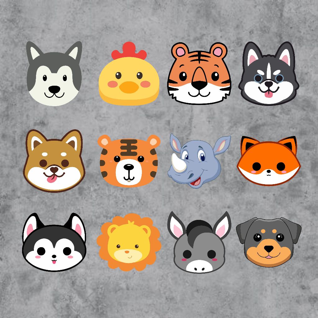 

Stiker Sablon Setrika Cute Animal Faces