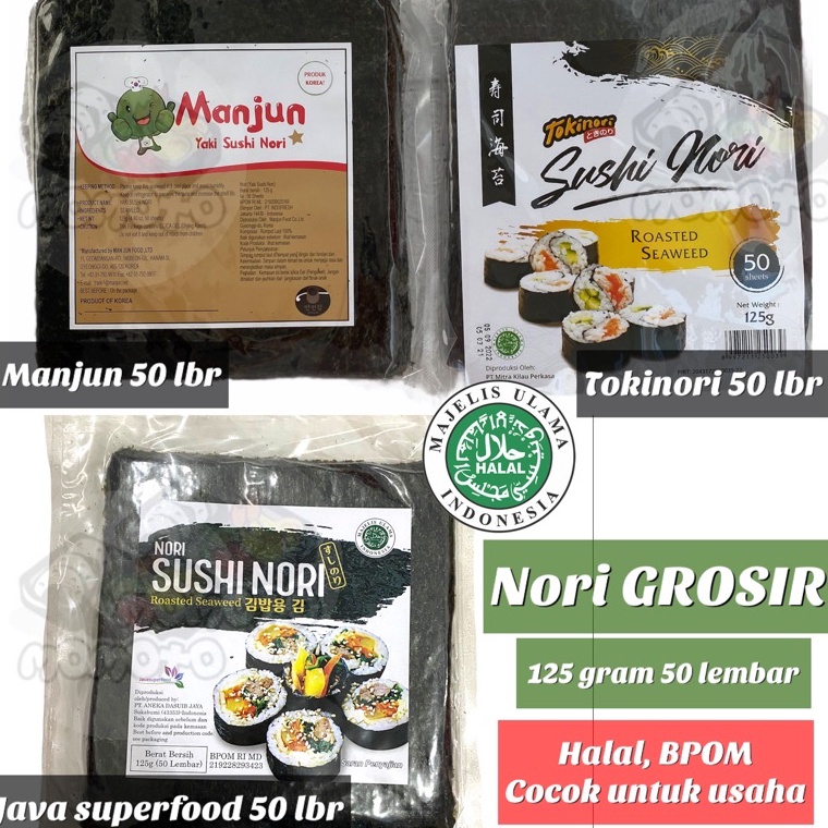 

0R9233 Manjun - Tokinori - Java Superfood 125 gram Yaki Sushi Nori 50 lembar ➬Best Seller