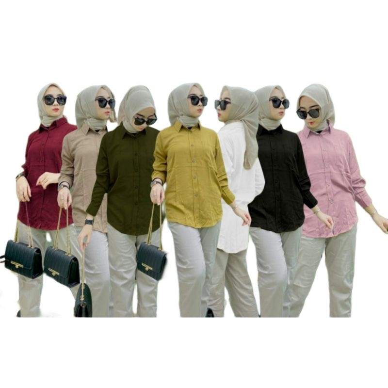 kemeja basic wanita | kemeja polos | kemeja wanita | kemeja wanita kekinian | kemeja oversize | atas