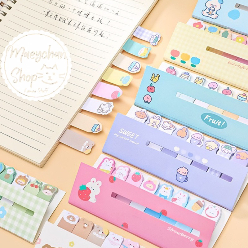 

[Maeychan] Set Sticky Notes Penanda Buku Motif Lucu