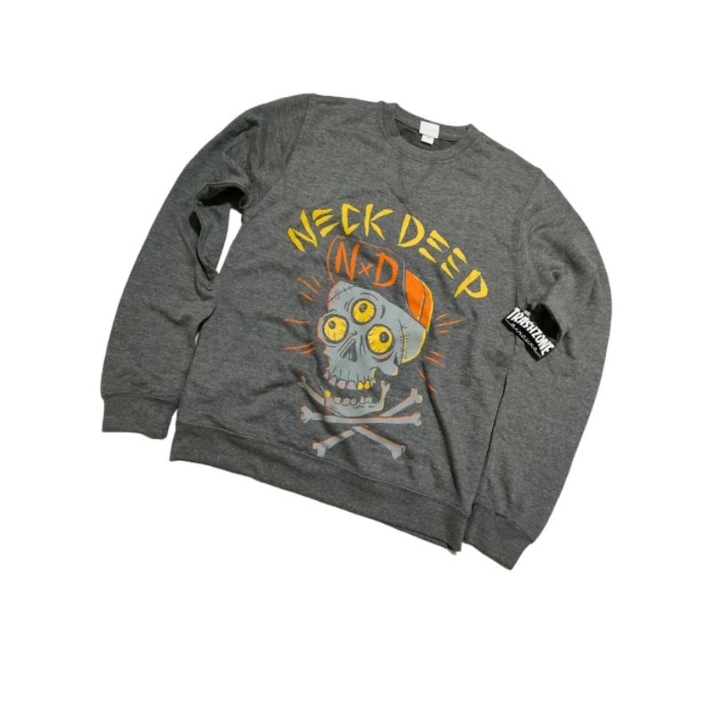 [ FLASH SALE ] Sweatshirt NECK DEEP - SKULLS (S) Sweater Kaos Tshirt Baju Band Import Original