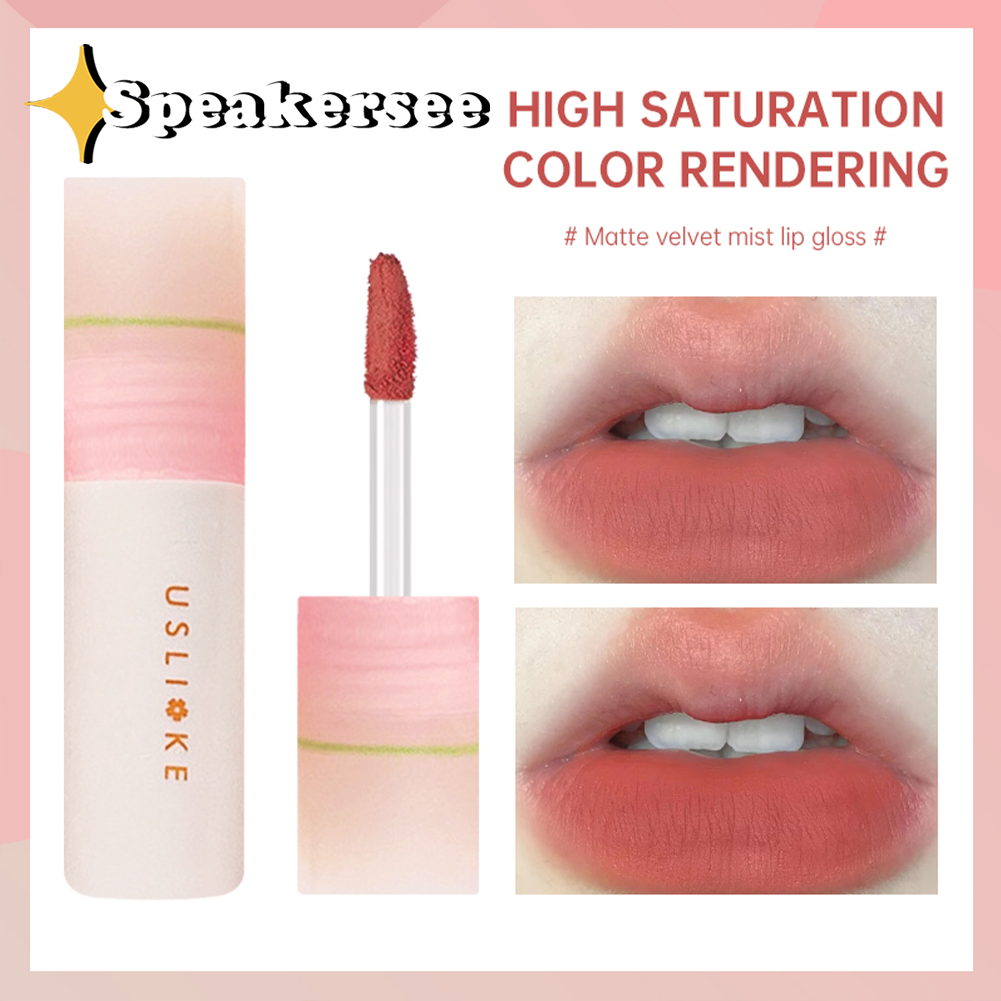 [Ready stock]USLIKE Lip Cream Velvet matte Lip Mud 2 in 1 Lip Glaze Waterproof Tahan Lama Nude Lipst