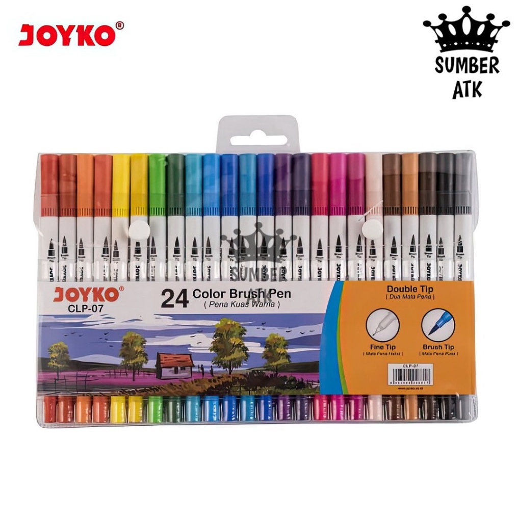 

️✔️✔️ Color Brush Pen Pena Kuas Warna Joyko CLP-07 24 Warna Color DBP-24 buruan