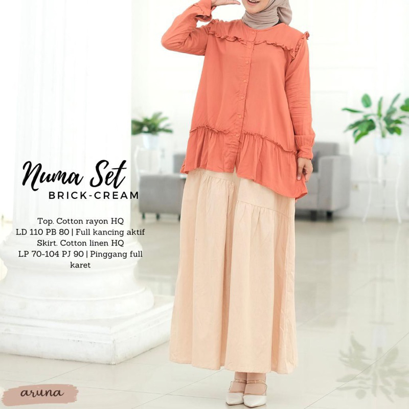 Aruna setelan wanita numa set rok | rayon linen