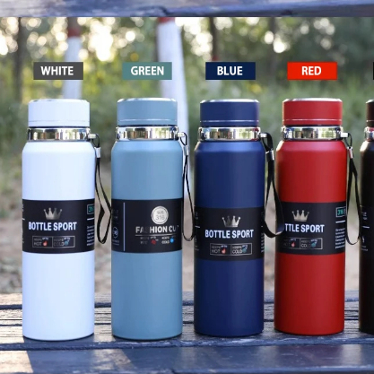 Botol Air Olahraga Ukuran 800ml Termos Air Panas / Dingin Besar Anti Tumpah WB53