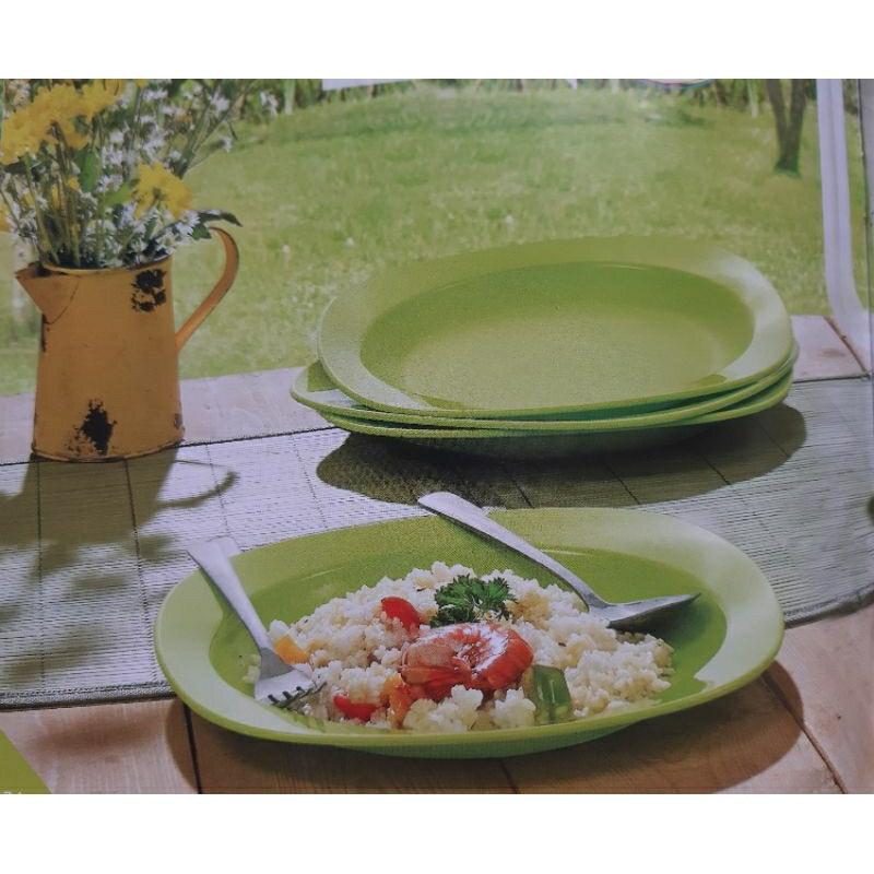 TUPPERWARE Blossom Plate Hijau/ piring makan tupperware