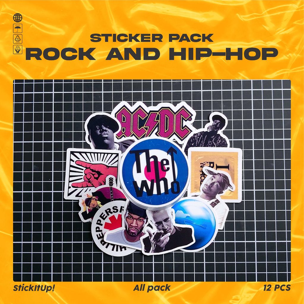 

COD✨ StickItUp Stiker Pack Rock Band Hip Hop Keren Untuk Koper Laptop Skateboard