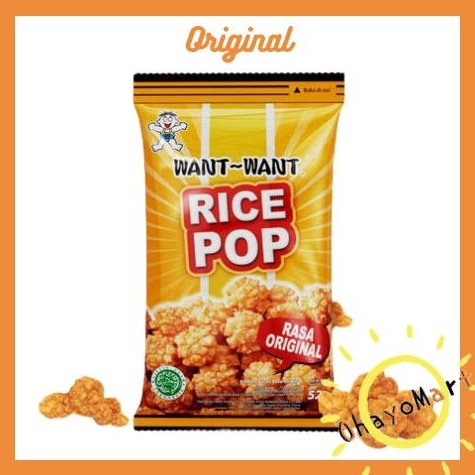 

Re4dy Stock Want want rice pop Original / Wantwant Rice pop original Flavors 52g Harga Baru