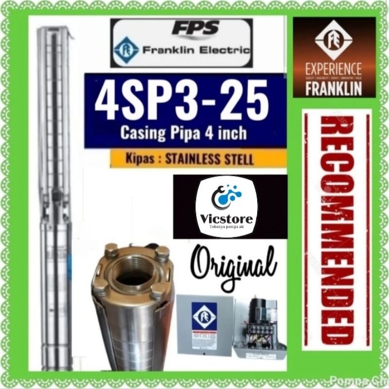 Pompa satelit Franklin 2hp 1phase 4sp3-25 set box control submersible