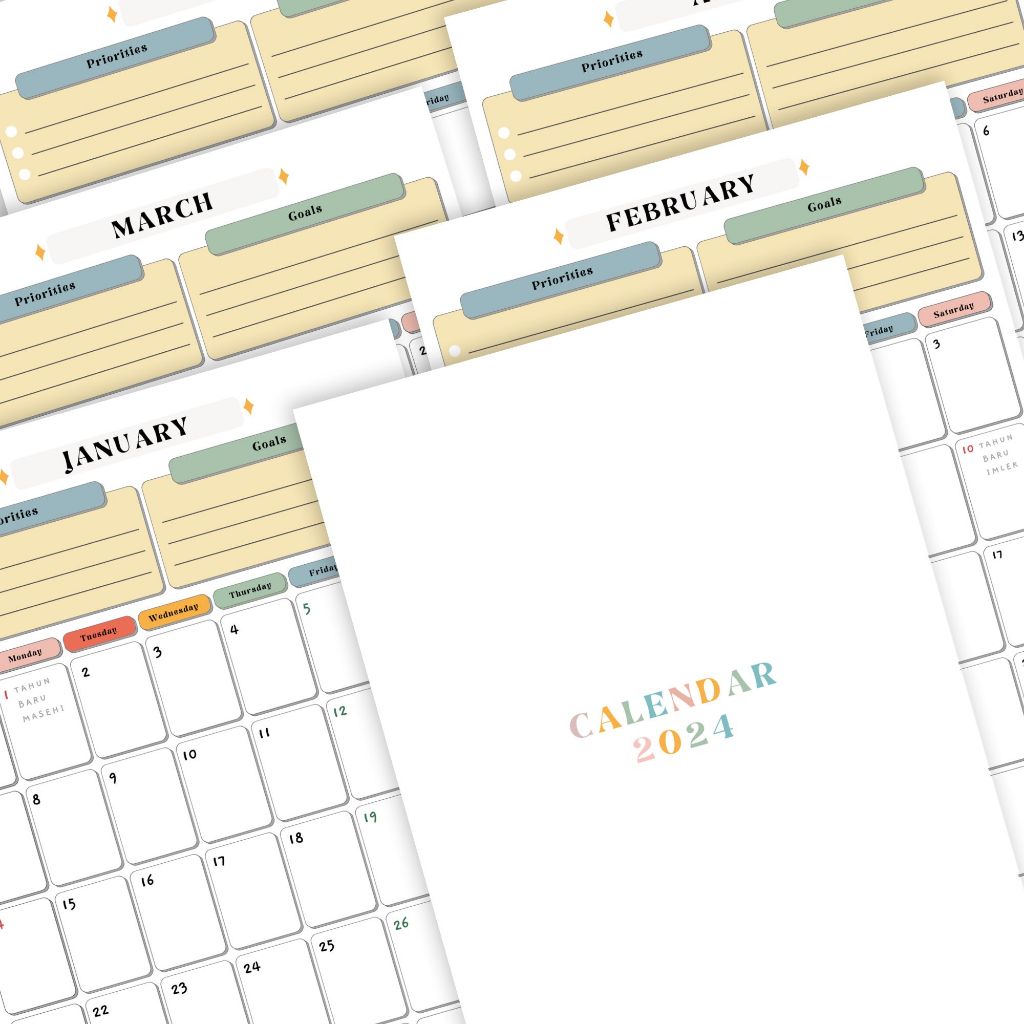 

Kalender Planner 2025 / 2026 - Tutti Fruti Series - Kalender Meja / Kalender dinding / Loose Leaf