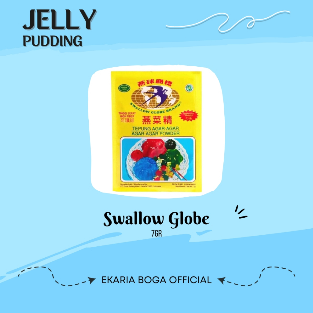 

JELLY | AGAR | TEPUNG AGAR AGAR | AGAR AGAR POWDER | SWALLOW GLOBE BRAND | SWALLOW AGAR | SWALLOW GLOBE 7GR