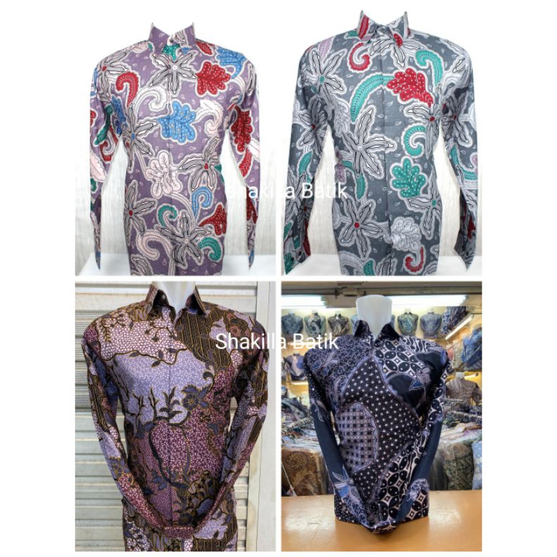 SH17. Batik Pria Katun Premium warna Lilak, Warna Hitam, Warna Ungu