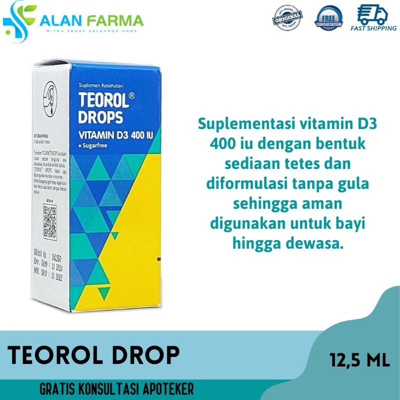 Teorol Drop Sugar Free | Teorol Tetes | Vitamin D3 400 iu Drop | Teorol Drops