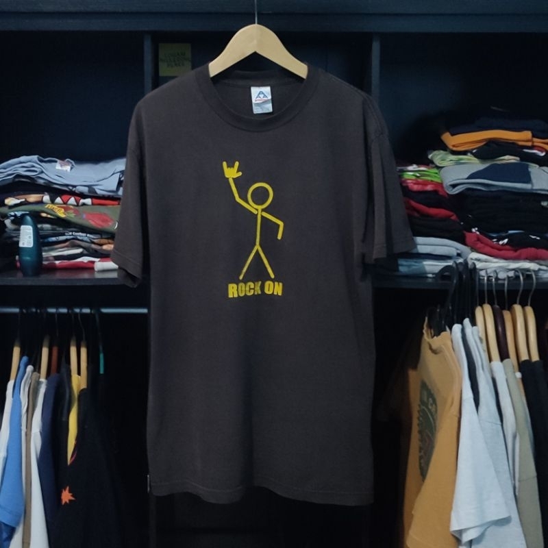 Rock On Stick Figure Triple A Tag