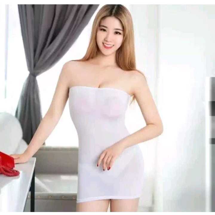 kemben panjang polos/sexy bodysuit transparan / Baju tidur wanita mini dress