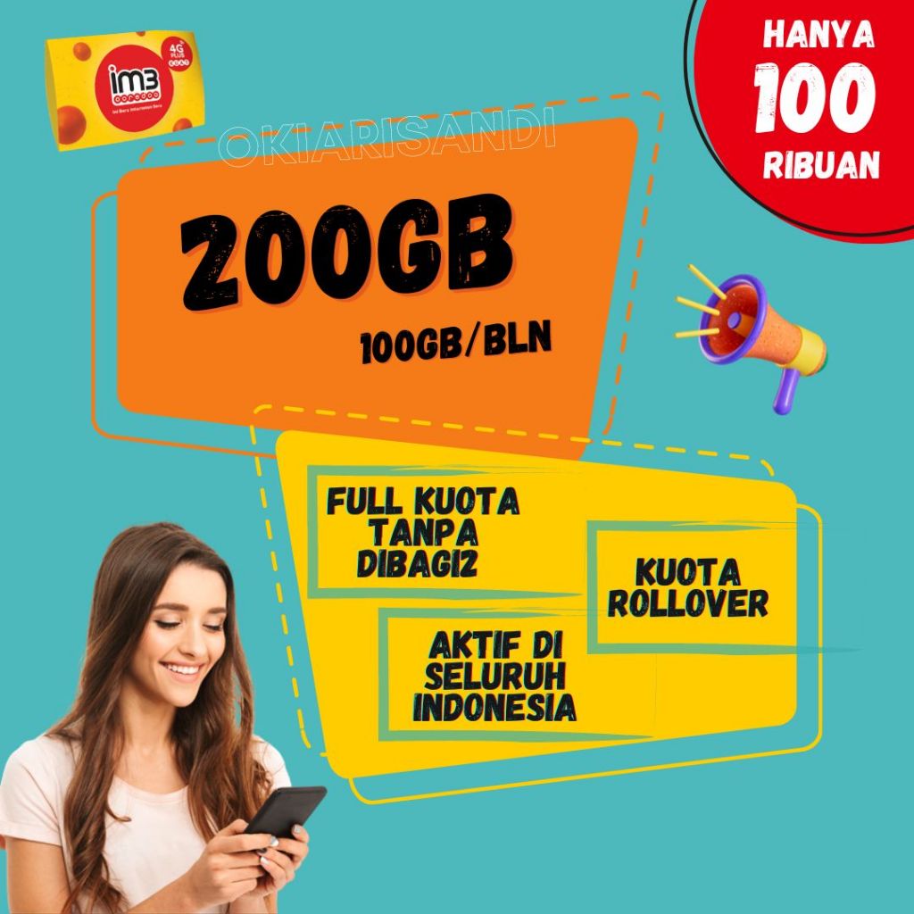 PROMO TERMURAH INDOSAT 200 GB 2 BULAN BERGARANSI BISA SELURUH INDONESIA