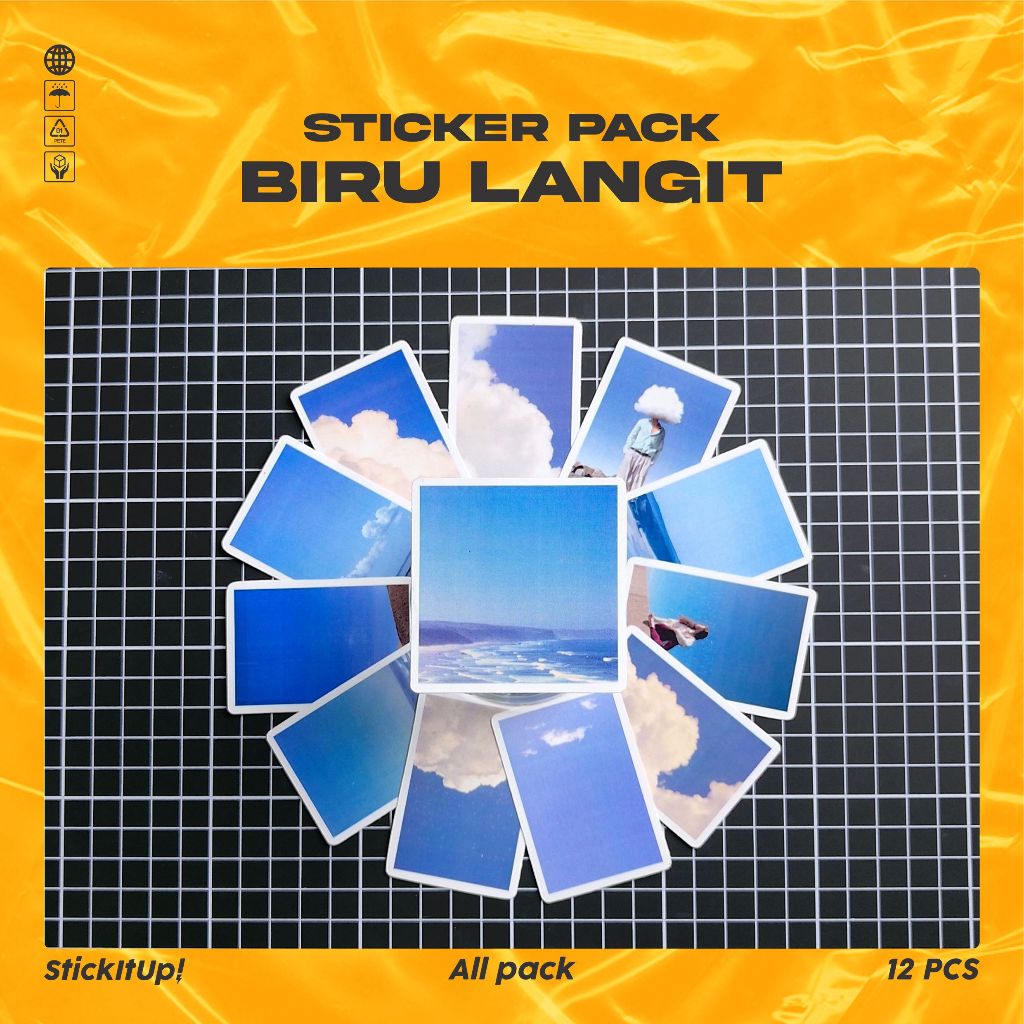 

COD✨ StickItUp Stiker Pack INS Biru Langit Berbintang Keren Untuk Koper Laptop Skateboard