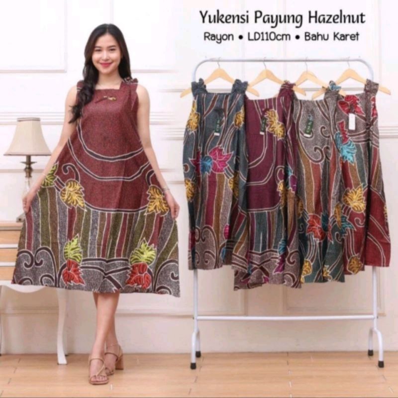Daster tanpa lengan yukensi payung motif batik kekinian