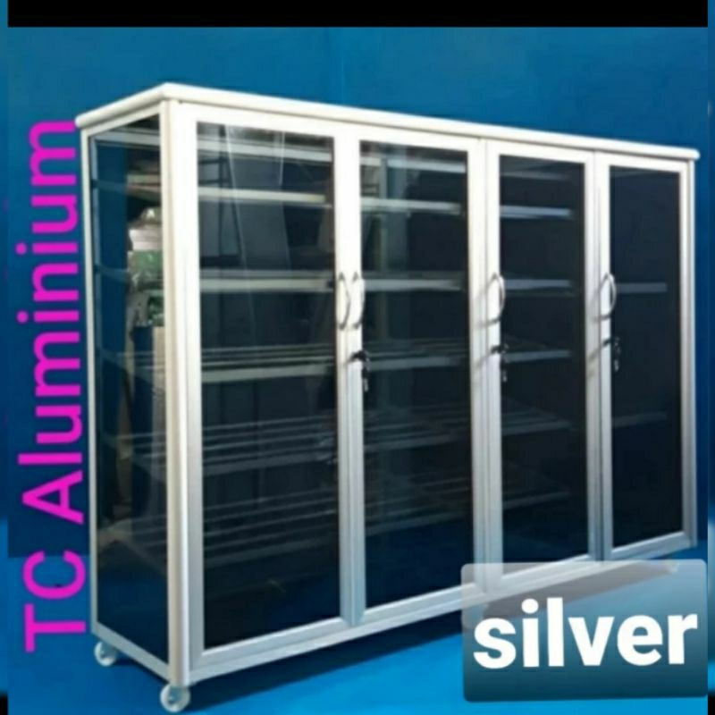 TC ALUMINIUM LSH250 150X38X108 s b w LEMARI RAK SEPATU HELM 6-3 SUSUN MUAT 3 HELM 30 PASANG SEPATU A