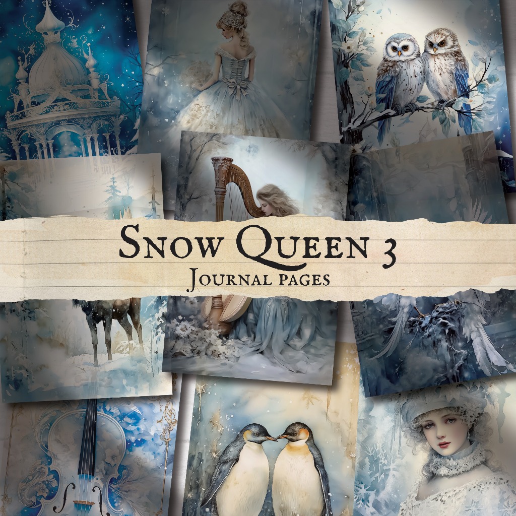 

SNOW QUEEN 3 - JOURNAL PAPER - WALL DECOR - DECOR PAPER VINTAGE