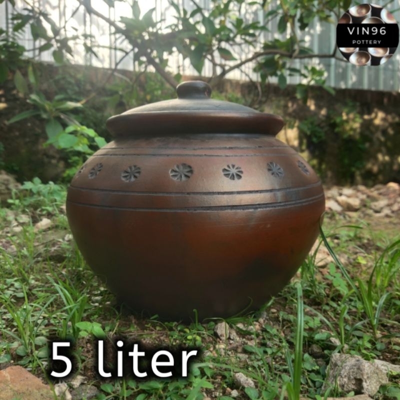 wadah dawet 5L / wadah beras / gerabah tanah liat(SUDAH FREE EXTRA PACKING KAYU)