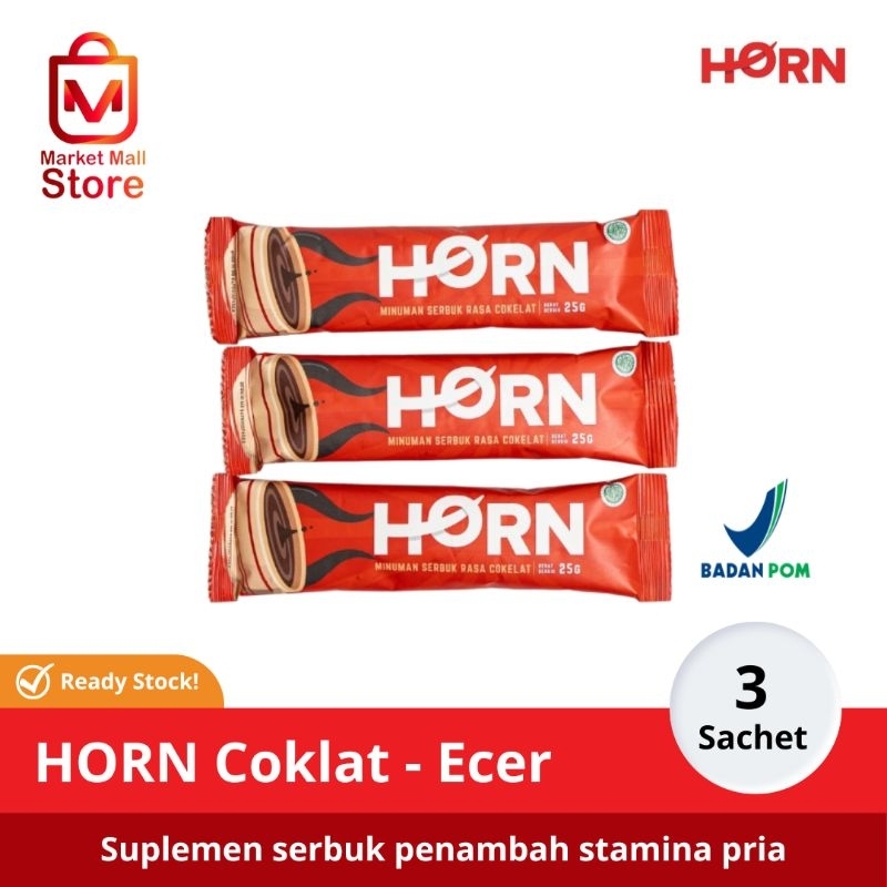 HORN by Dr. Boyke - Suplemen Serbuk Stamina Pria - Kopi Cokelat 3 Sachet Penunjang Performa Pria