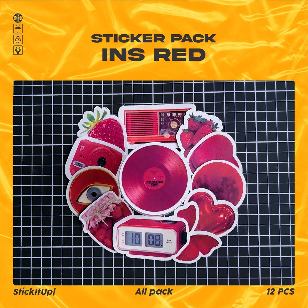 

COD✨ StickItUp Stiker Pack INS Style Red Lucu Keren Untuk Koper Laptop Skateboard