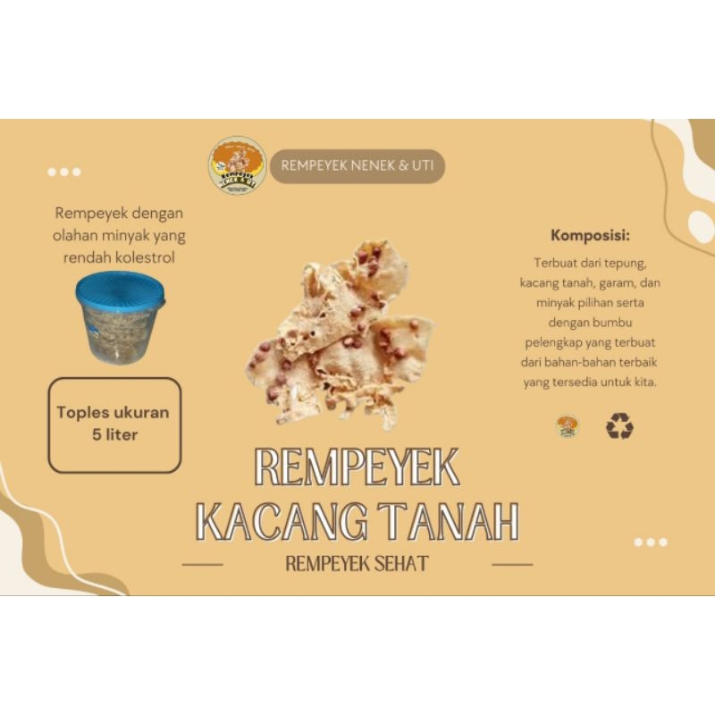 

Rempeyek Kacang Tanah Rendah Kolestrol & Non MSG