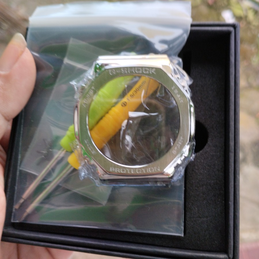 bezel metal g shock ga 2100 ga 2110 ga b2100 silver logo aftermarket