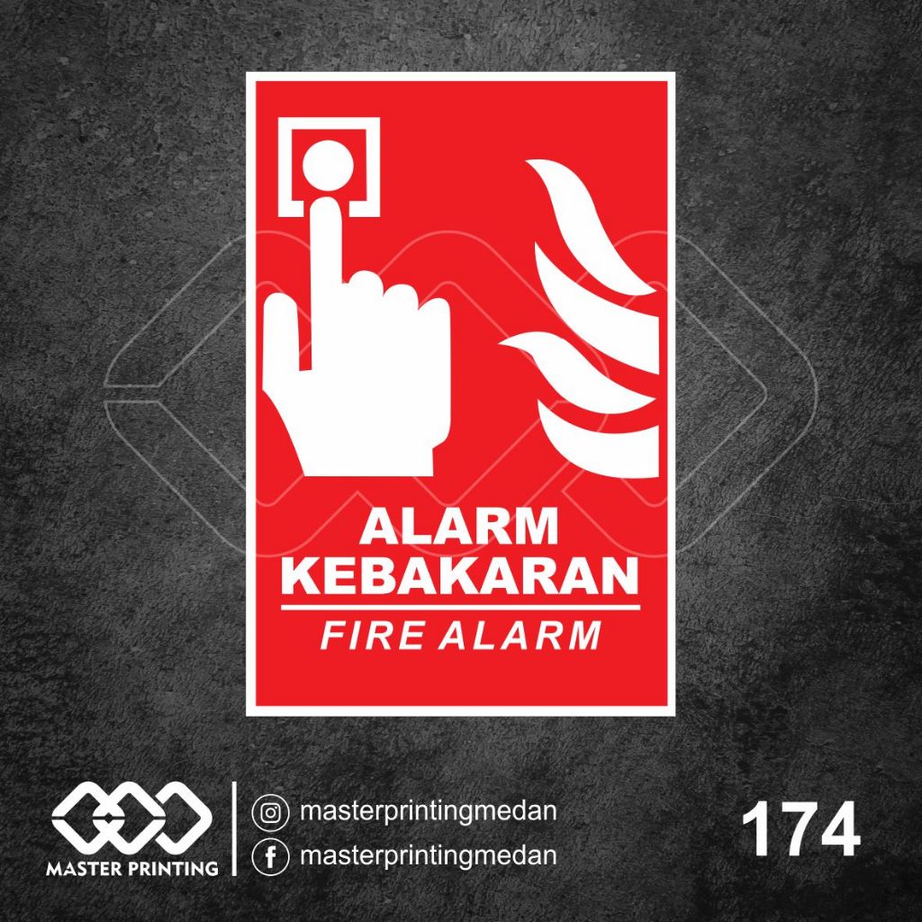 

174 - Stiker Alarm Kebakaran, Fire Alarm, Sticker Vinyl, Premium, Tahan Air, Termurah, Bisa Custom