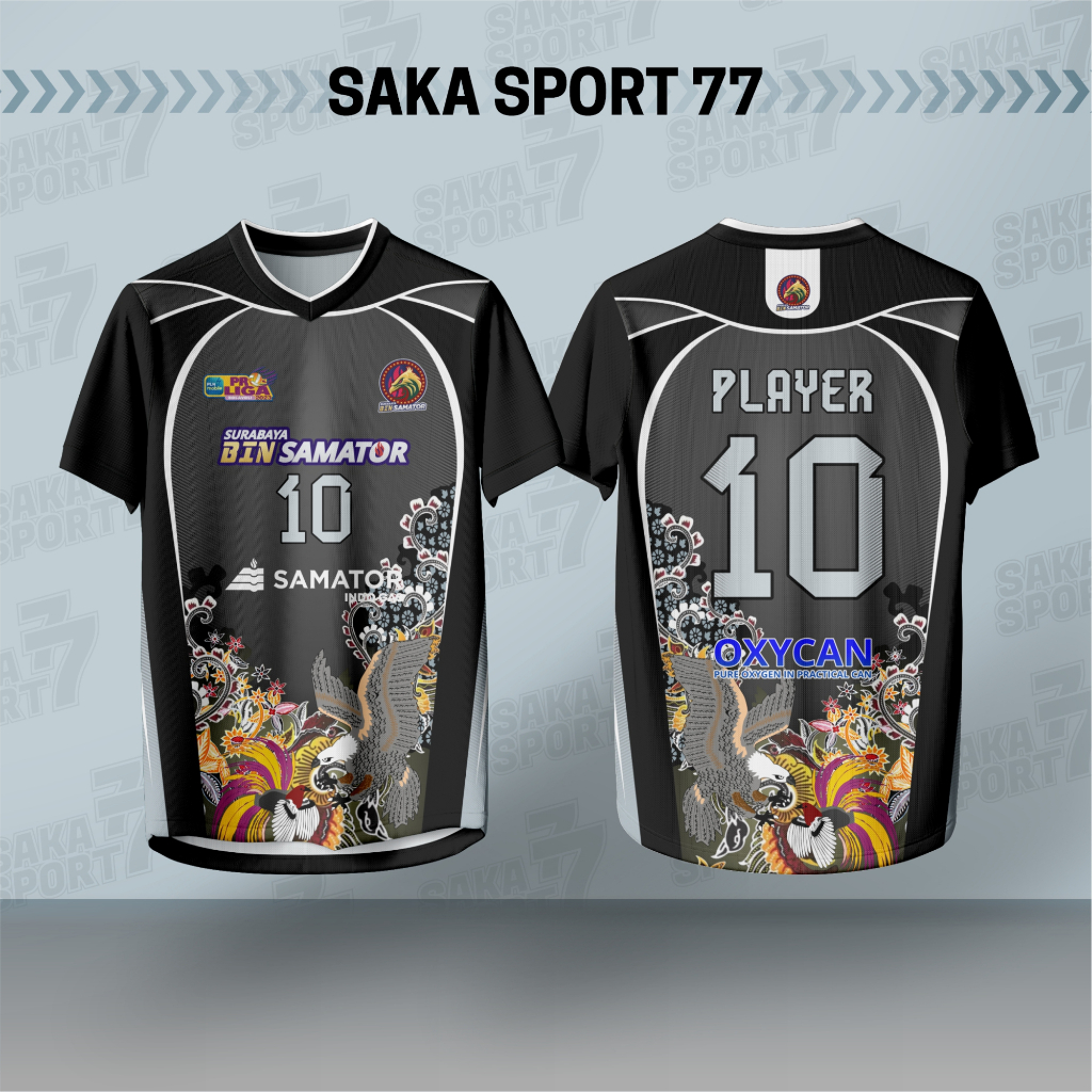 JERSEY VOLY SAMATOR HITAM FULL PRINTING UNISEX