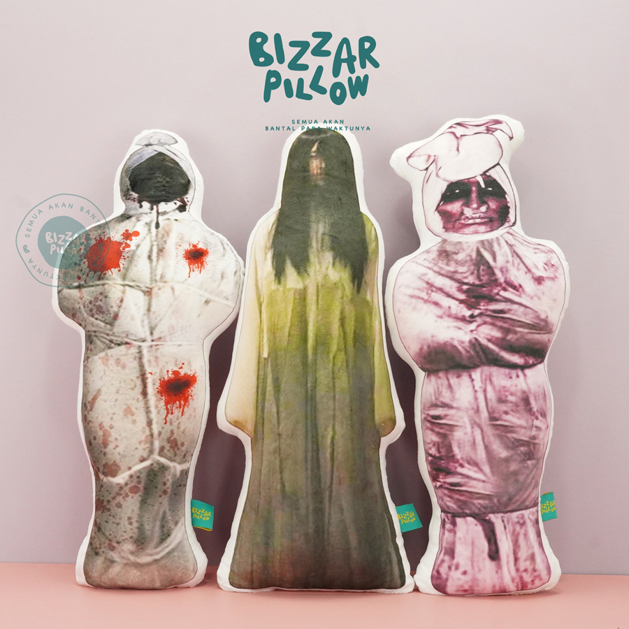 Bizzarpillow Bantal Motif Hantu Pocong Kuntilanak Size M BZ143