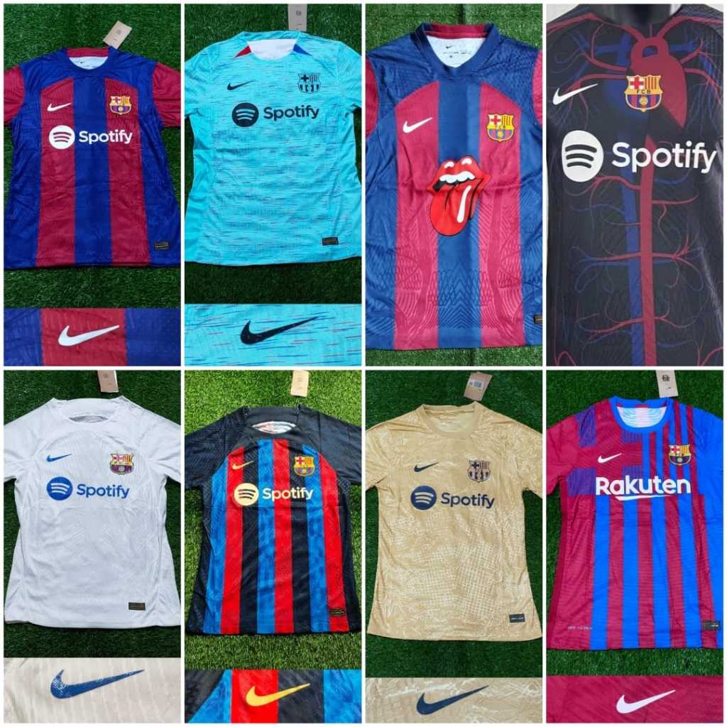 PLAYER ISSUE BARCA BARCELONA HOME AWAY 3RD TRAINING EL CLASSICO ROLLING STONE JERSEY BAJU BOLA PI 20