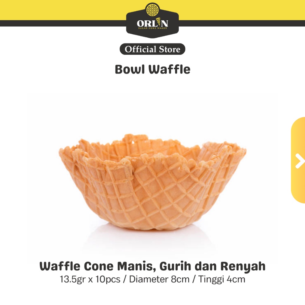 

[✳P42/] ORLIN Sugar Cone Waffle Bowl Ice Cream Cone Mangkok Isi 10pcs New Product