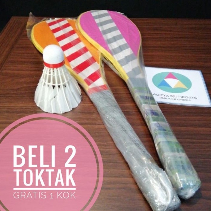 Penawaran Terbaik Bulan Ini Tok Tak / Raket Kayu Badminton/ Toktak ৳
