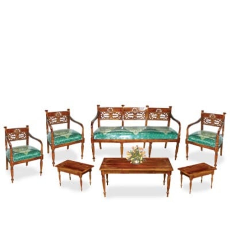 Sofa Kursi Tamu Kayu Rafles Biasa 3111 + Meja