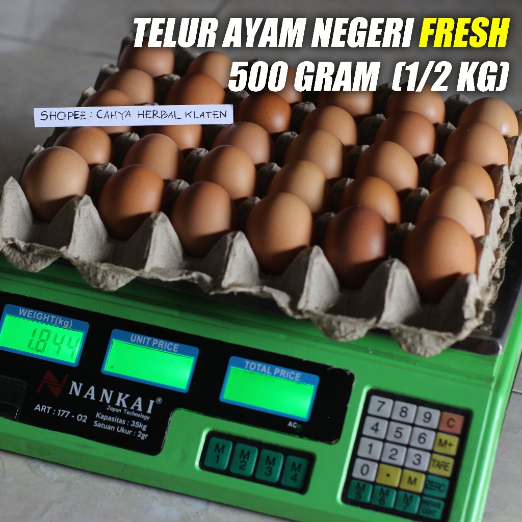 

Telur Ayam Negeri Fresh 500 Gram 1/2 Kg