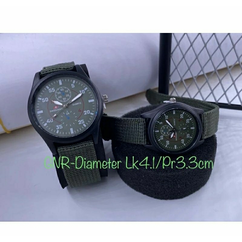 rkarloji jam tangan couple Swiss Army strap kampas