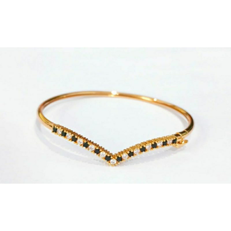 Gelang Fuji Permata Hitam Perhiasan Lapis Emas