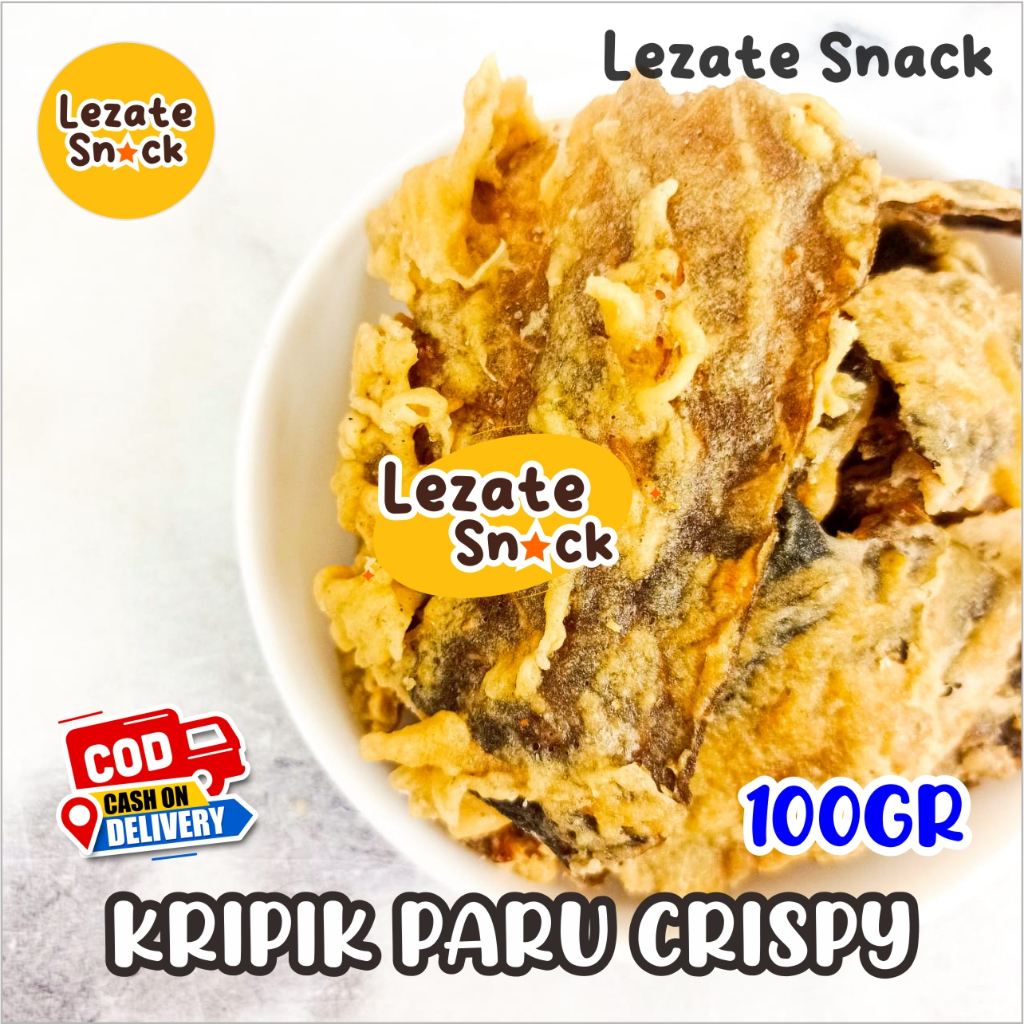 Kripik Paru Sapi Krispy Asli Solo 100gr Murah Enak Renyah / Keripik Paru Sapi Tepung Tipis Super Cri