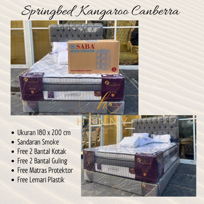 Henny Furniture Springbed Kangaroo Canberra Smoke 180 x 200